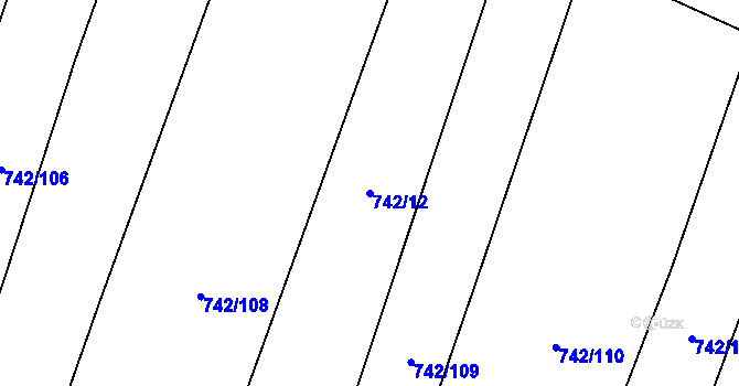 Parcela st. 742/12 v KÚ Kateřinky u Opavy, Katastrální mapa