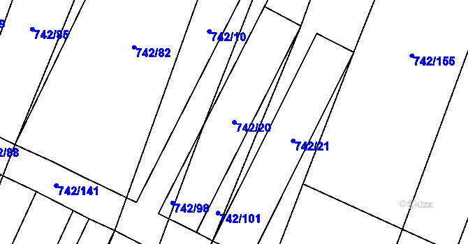 Parcela st. 742/20 v KÚ Kateřinky u Opavy, Katastrální mapa