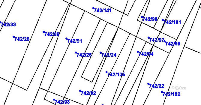 Parcela st. 742/24 v KÚ Kateřinky u Opavy, Katastrální mapa
