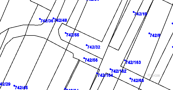 Parcela st. 742/32 v KÚ Kateřinky u Opavy, Katastrální mapa
