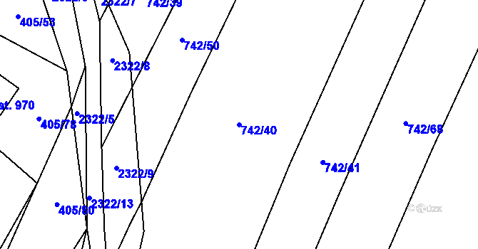 Parcela st. 742/40 v KÚ Kateřinky u Opavy, Katastrální mapa