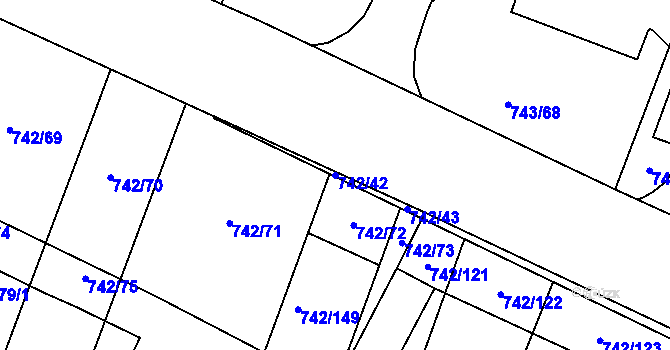 Parcela st. 742/42 v KÚ Kateřinky u Opavy, Katastrální mapa