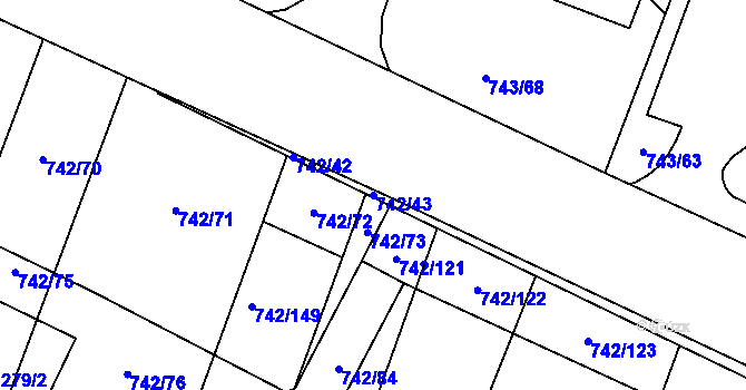 Parcela st. 742/43 v KÚ Kateřinky u Opavy, Katastrální mapa