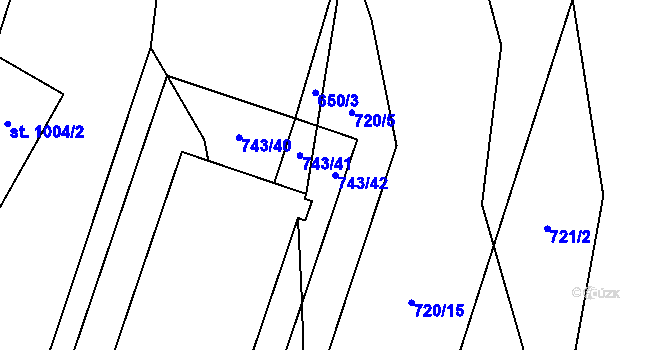 Parcela st. 743/42 v KÚ Kateřinky u Opavy, Katastrální mapa