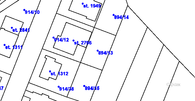 Parcela st. 894/13 v KÚ Kateřinky u Opavy, Katastrální mapa