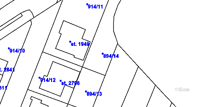 Parcela st. 894/14 v KÚ Kateřinky u Opavy, Katastrální mapa