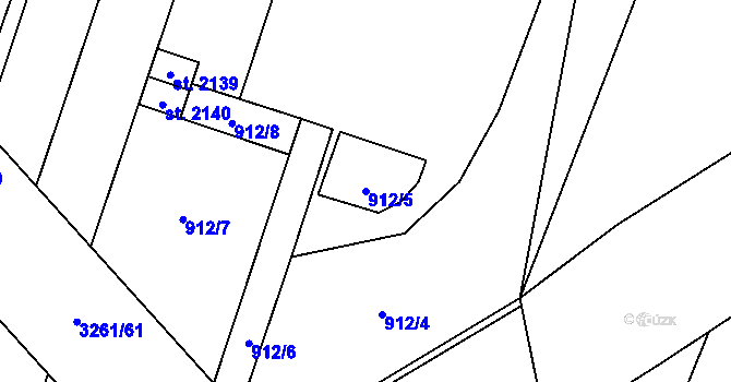 Parcela st. 912/5 v KÚ Kateřinky u Opavy, Katastrální mapa