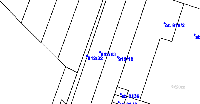 Parcela st. 912/13 v KÚ Kateřinky u Opavy, Katastrální mapa