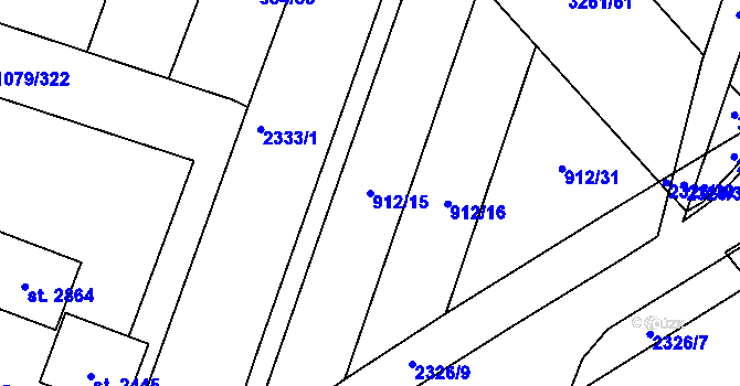 Parcela st. 912/15 v KÚ Kateřinky u Opavy, Katastrální mapa