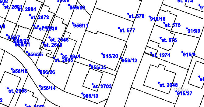 Parcela st. 915/20 v KÚ Kateřinky u Opavy, Katastrální mapa