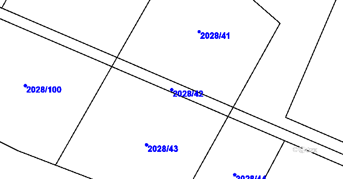 Parcela st. 2028/42 v KÚ Kateřinky u Opavy, Katastrální mapa