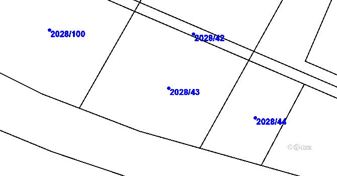 Parcela st. 2028/43 v KÚ Kateřinky u Opavy, Katastrální mapa