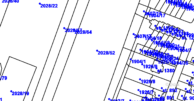 Parcela st. 2028/52 v KÚ Kateřinky u Opavy, Katastrální mapa