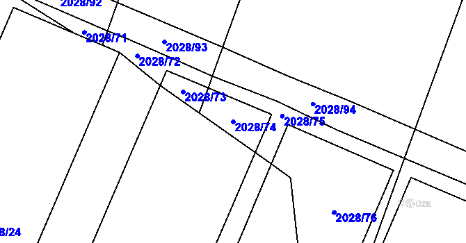 Parcela st. 2028/74 v KÚ Kateřinky u Opavy, Katastrální mapa