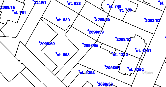 Parcela st. 2098/85 v KÚ Kateřinky u Opavy, Katastrální mapa