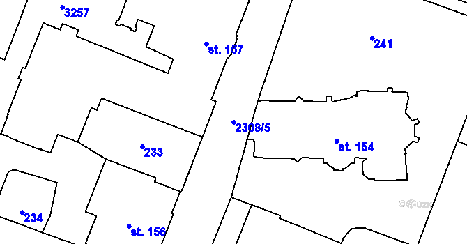 Parcela st. 2308/5 v KÚ Kateřinky u Opavy, Katastrální mapa
