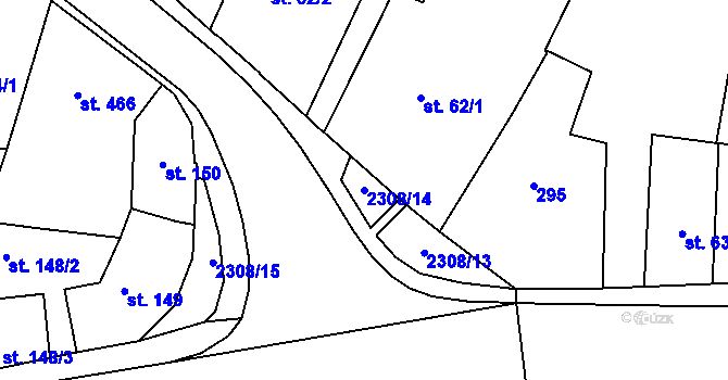 Parcela st. 2308/14 v KÚ Kateřinky u Opavy, Katastrální mapa