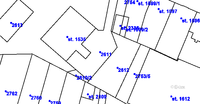 Parcela st. 2611 v KÚ Kateřinky u Opavy, Katastrální mapa