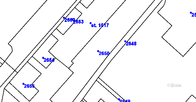 Parcela st. 2650 v KÚ Kateřinky u Opavy, Katastrální mapa