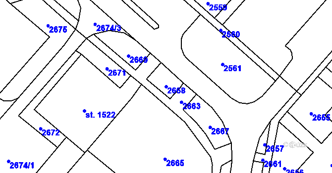 Parcela st. 2668 v KÚ Kateřinky u Opavy, Katastrální mapa