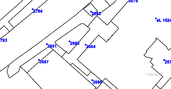 Parcela st. 2684 v KÚ Kateřinky u Opavy, Katastrální mapa