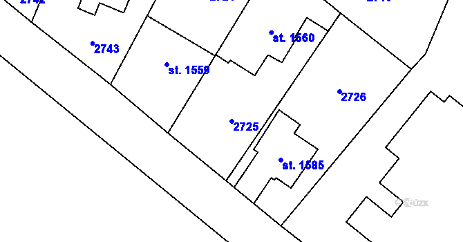 Parcela st. 2725 v KÚ Kateřinky u Opavy, Katastrální mapa