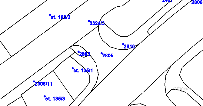 Parcela st. 2805 v KÚ Kateřinky u Opavy, Katastrální mapa