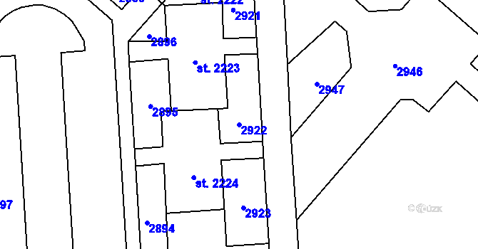 Parcela st. 2922 v KÚ Kateřinky u Opavy, Katastrální mapa