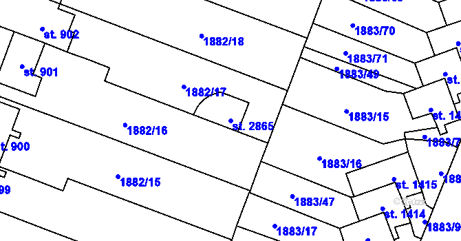 Parcela st. 2865 v KÚ Kateřinky u Opavy, Katastrální mapa