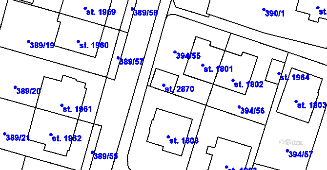 Parcela st. 2870 v KÚ Kateřinky u Opavy, Katastrální mapa