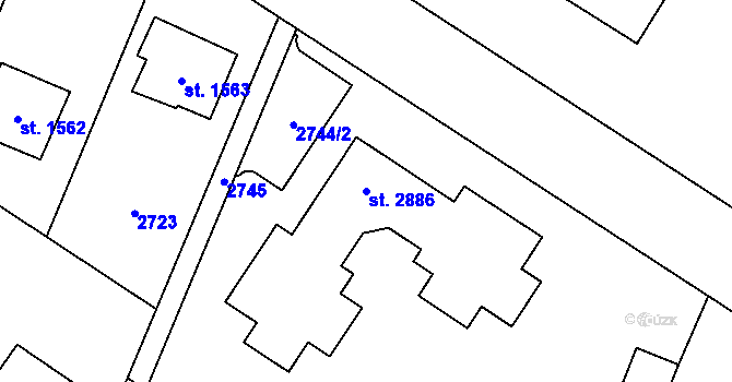 Parcela st. 2886 v KÚ Kateřinky u Opavy, Katastrální mapa