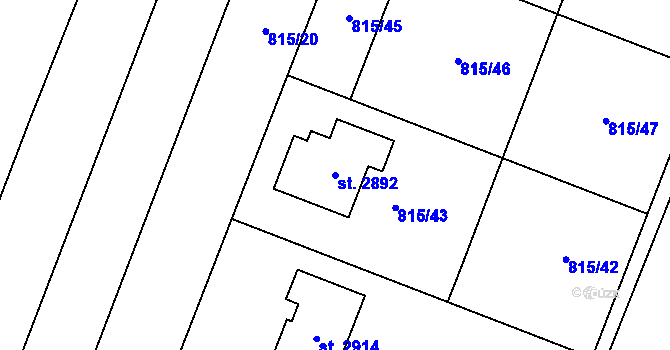 Parcela st. 2892 v KÚ Kateřinky u Opavy, Katastrální mapa
