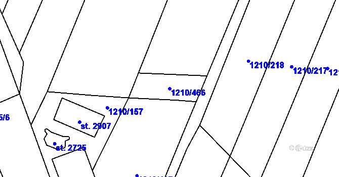 Parcela st. 1210/466 v KÚ Kateřinky u Opavy, Katastrální mapa
