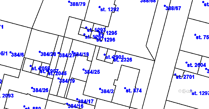Parcela st. 2901 v KÚ Kateřinky u Opavy, Katastrální mapa