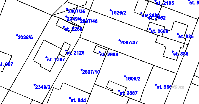 Parcela st. 2904 v KÚ Kateřinky u Opavy, Katastrální mapa