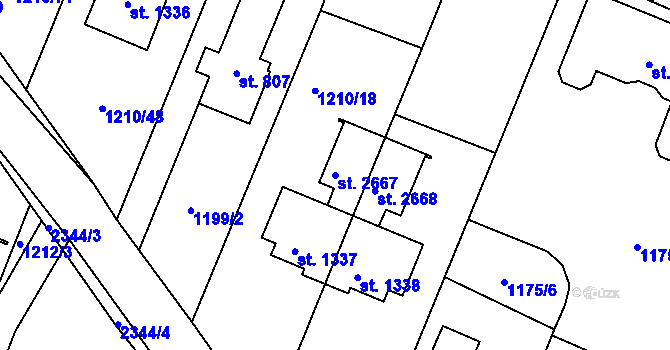 Parcela st. 2667 v KÚ Kateřinky u Opavy, Katastrální mapa