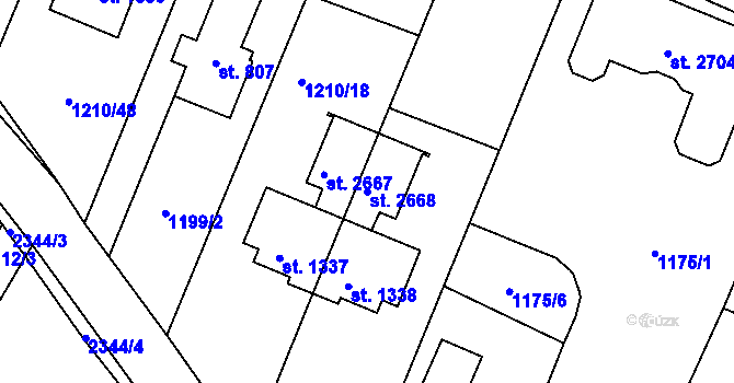 Parcela st. 2668 v KÚ Kateřinky u Opavy, Katastrální mapa