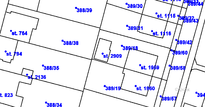 Parcela st. 2909 v KÚ Kateřinky u Opavy, Katastrální mapa