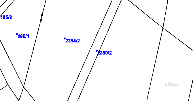 Parcela st. 2280/2 v KÚ Kateřinky u Opavy, Katastrální mapa