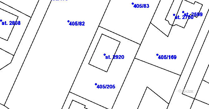 Parcela st. 2920 v KÚ Kateřinky u Opavy, Katastrální mapa
