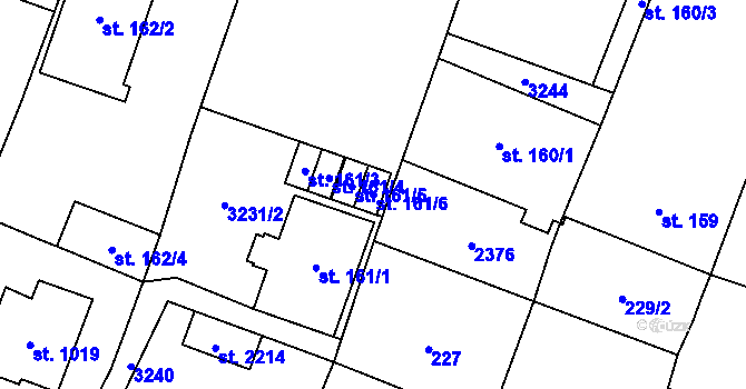 Parcela st. 161/6 v KÚ Kateřinky u Opavy, Katastrální mapa