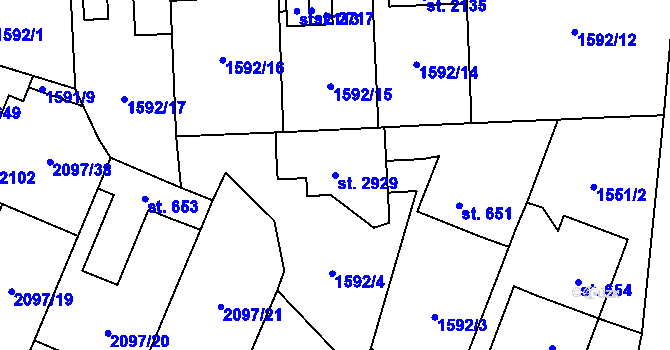 Parcela st. 2929 v KÚ Kateřinky u Opavy, Katastrální mapa