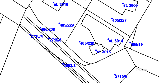 Parcela st. 405/230 v KÚ Kateřinky u Opavy, Katastrální mapa