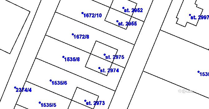 Parcela st. 2975 v KÚ Kateřinky u Opavy, Katastrální mapa