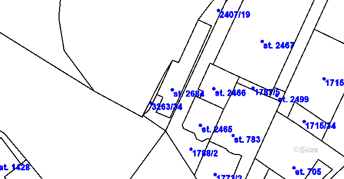 Parcela st. 2684 v KÚ Kateřinky u Opavy, Katastrální mapa