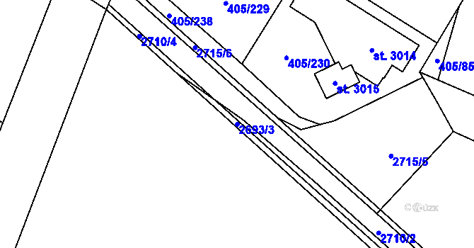 Parcela st. 2693/3 v KÚ Kateřinky u Opavy, Katastrální mapa