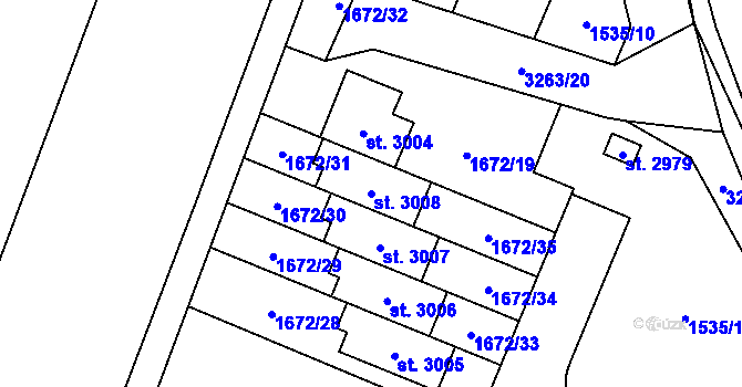 Parcela st. 3008 v KÚ Kateřinky u Opavy, Katastrální mapa