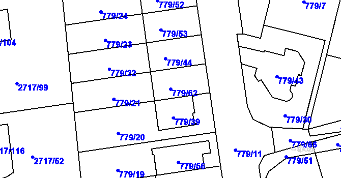 Parcela st. 779/62 v KÚ Kylešovice, Katastrální mapa