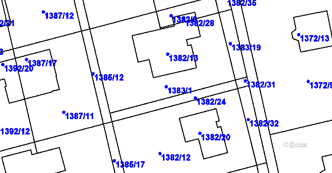 Parcela st. 1383/1 v KÚ Kylešovice, Katastrální mapa
