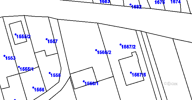 Parcela st. 1566/2 v KÚ Kylešovice, Katastrální mapa